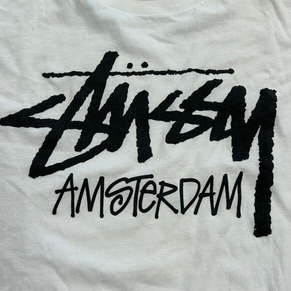 Stussy Amsterdam Chapter Logo Tee T Shirt White Size Large L B4 - Picture 2 of 5